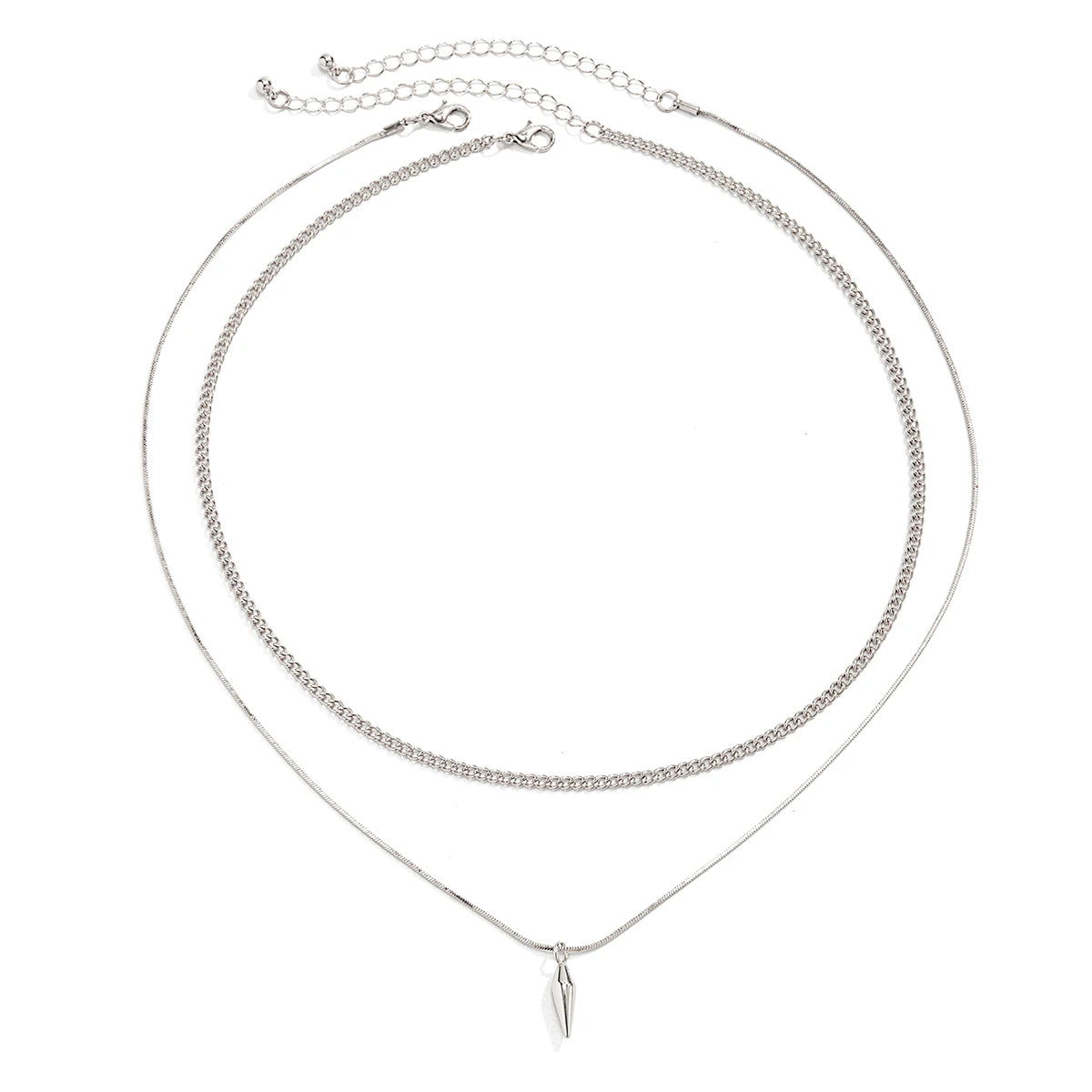 סט 2 שרשראות ותליון Silver Serpent & Spike