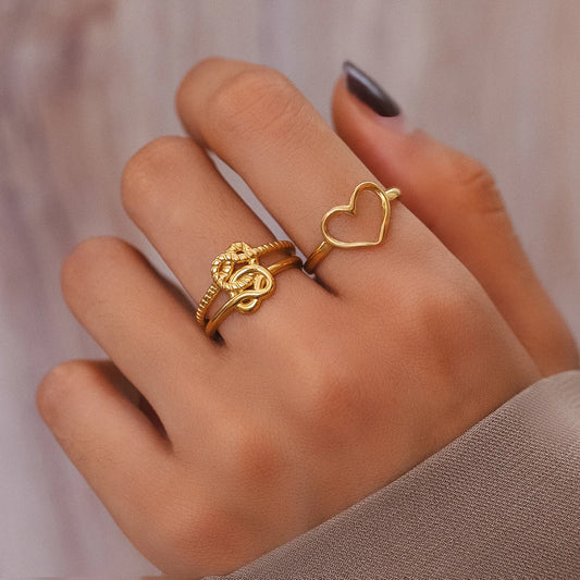 סט שתי טבעות Golden Affection
