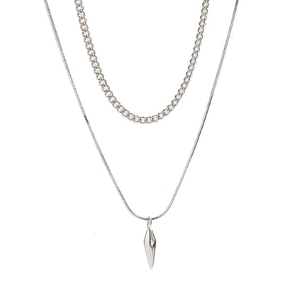 סט 2 שרשראות ותליון  Silver Serpent & Spike